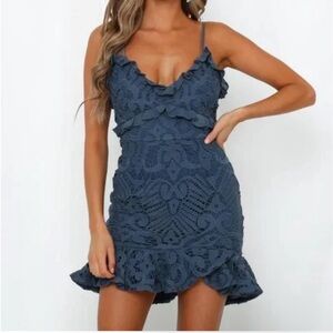 Hello Molly WHAT MATTERS THE MOST DRESS MIDNIGHT BLUE size L NWT